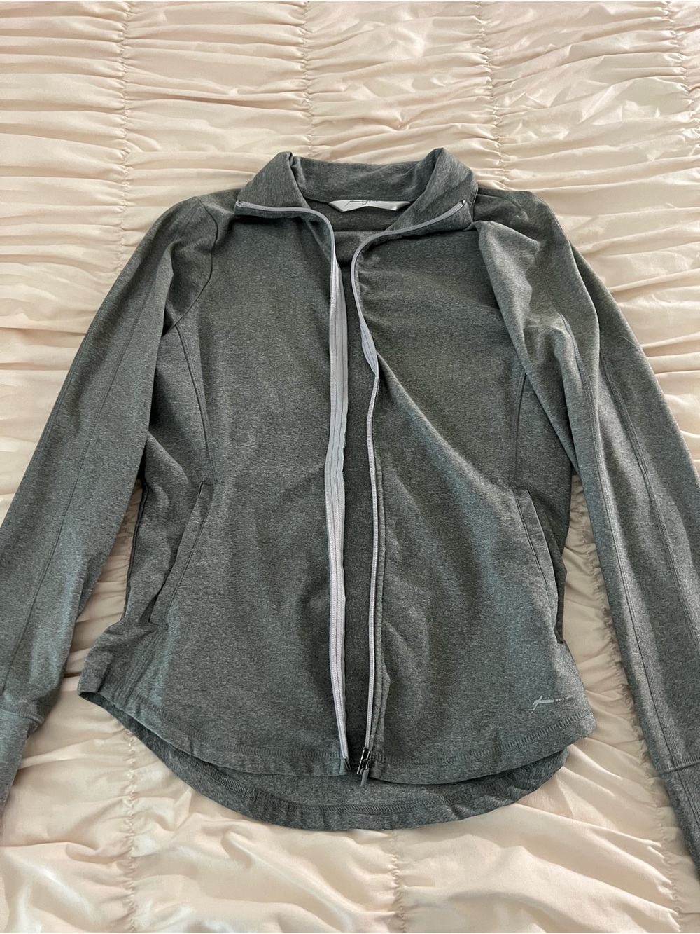 Women’s Gray Full-Zip Jacket - Lightweight Active Layer